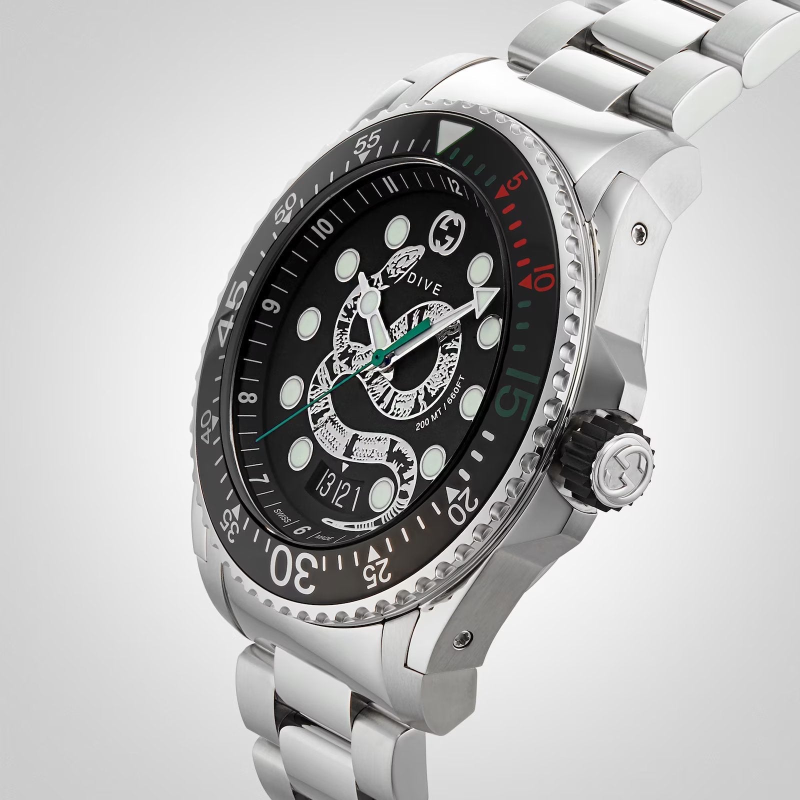 Gucci Dive YA136218 Men’s 45mm Automatic Stainless Steel Watch – Black Dial