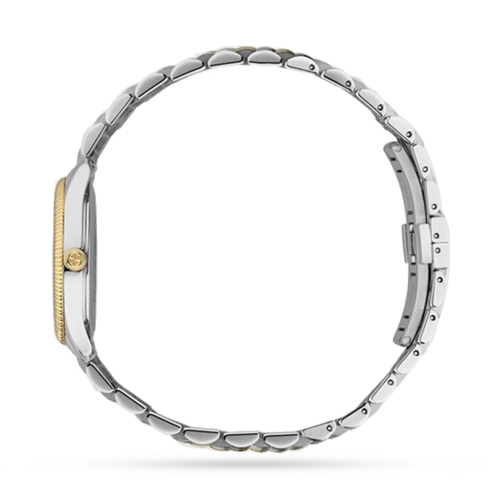 Gucci G-Timeless YA1265029 Women’s 27mm Quartz Watch – Teal Bee Dial, Two-Tone Bracelet