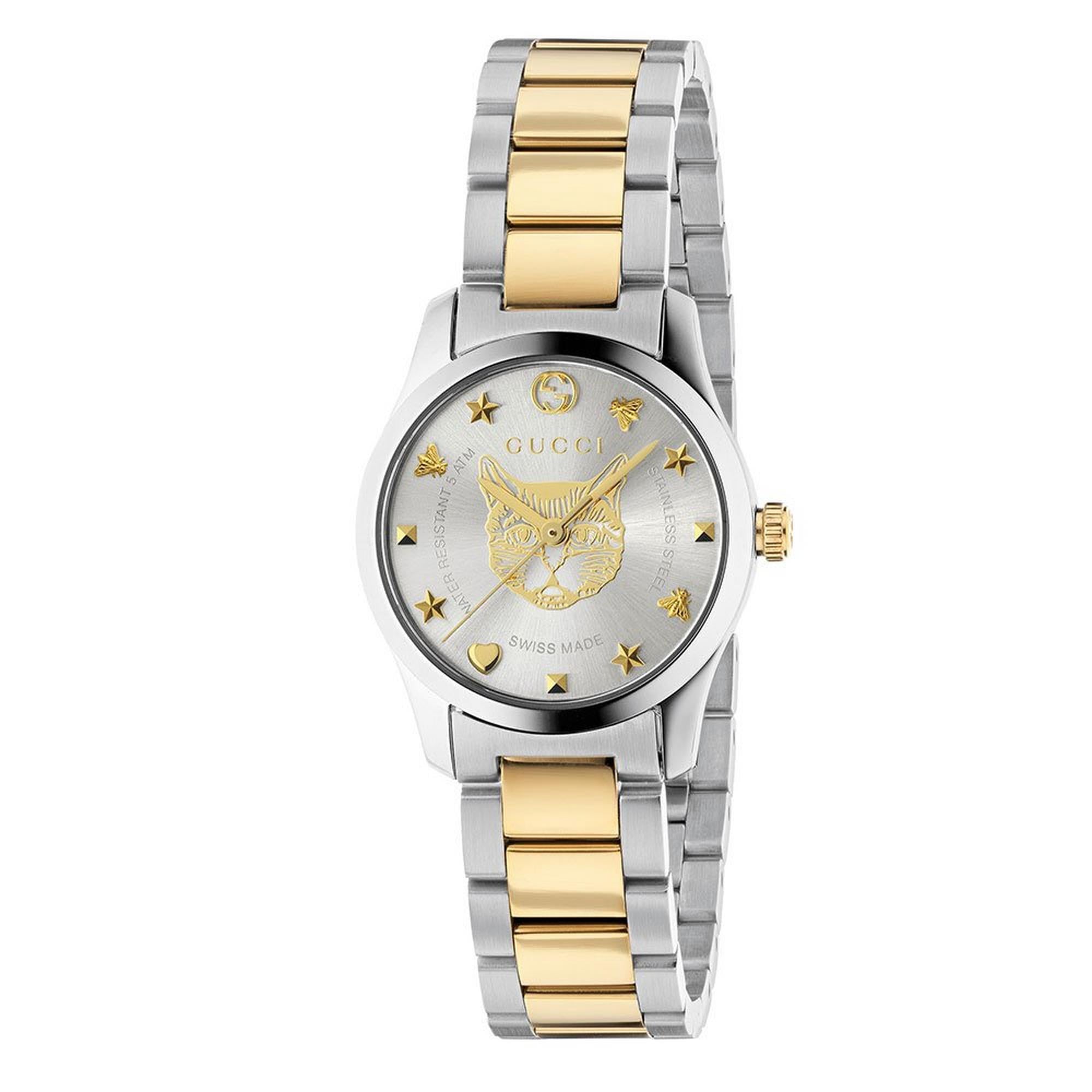 Timeless Elegance: Gucci G-Timeless Mystic Cat Two-Tone Ladies Watch