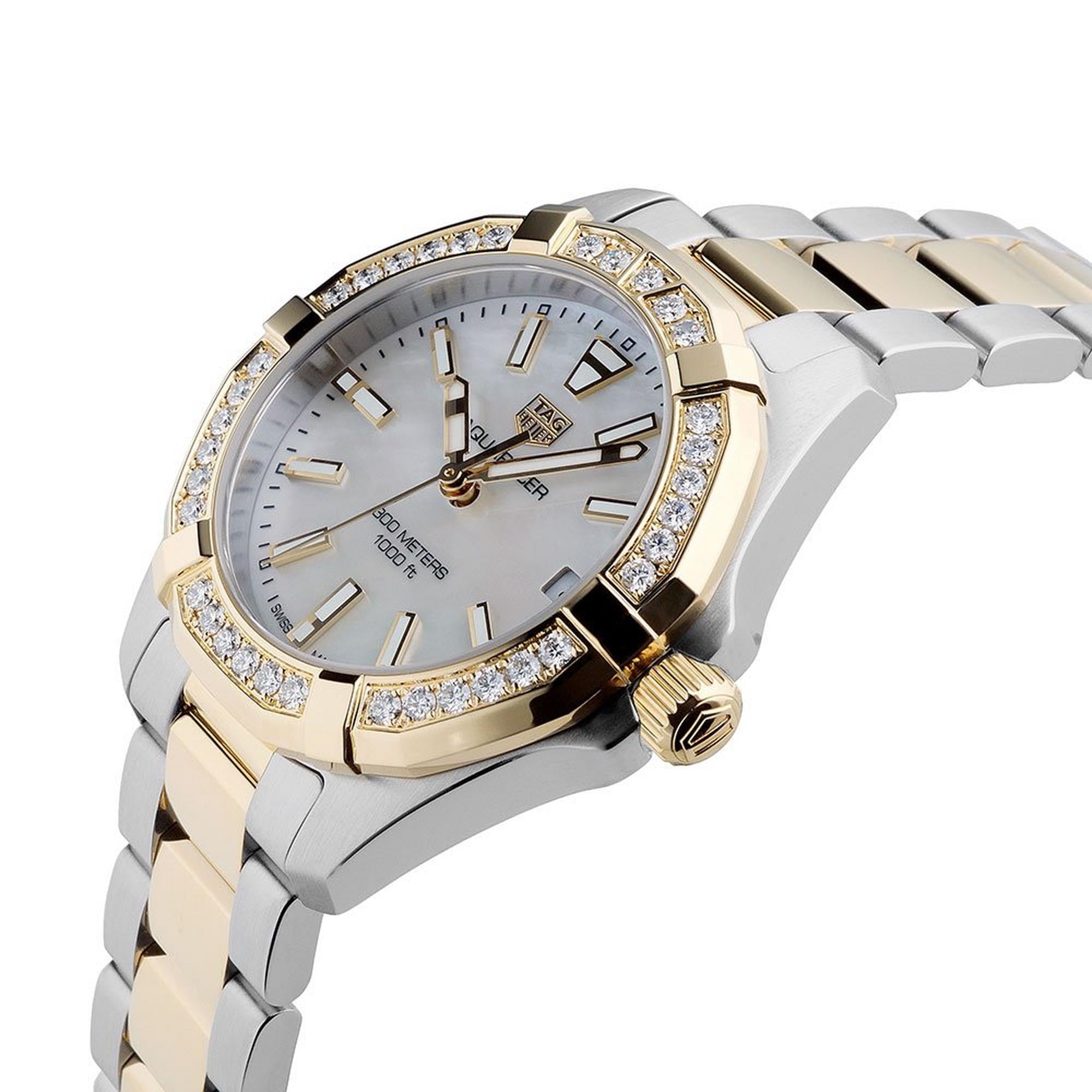 TAG Heuer Aquaracer Gold Plated and Stainless Steel Diamond Ladies Watch