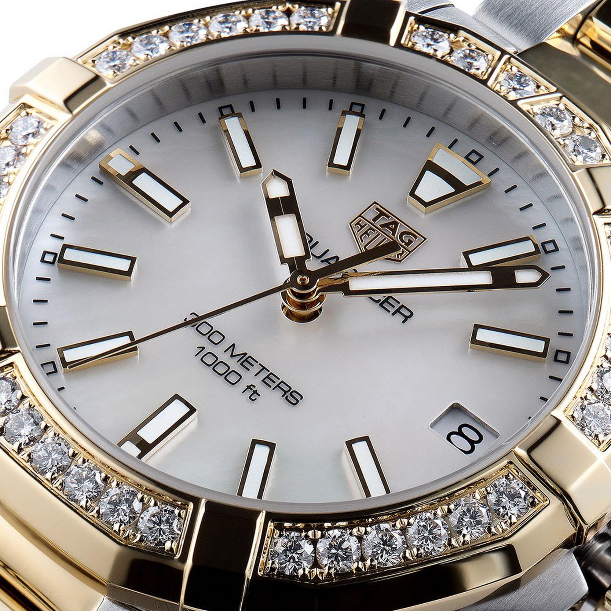 TAG Heuer Aquaracer Gold Plated and Stainless Steel Diamond Ladies Watch