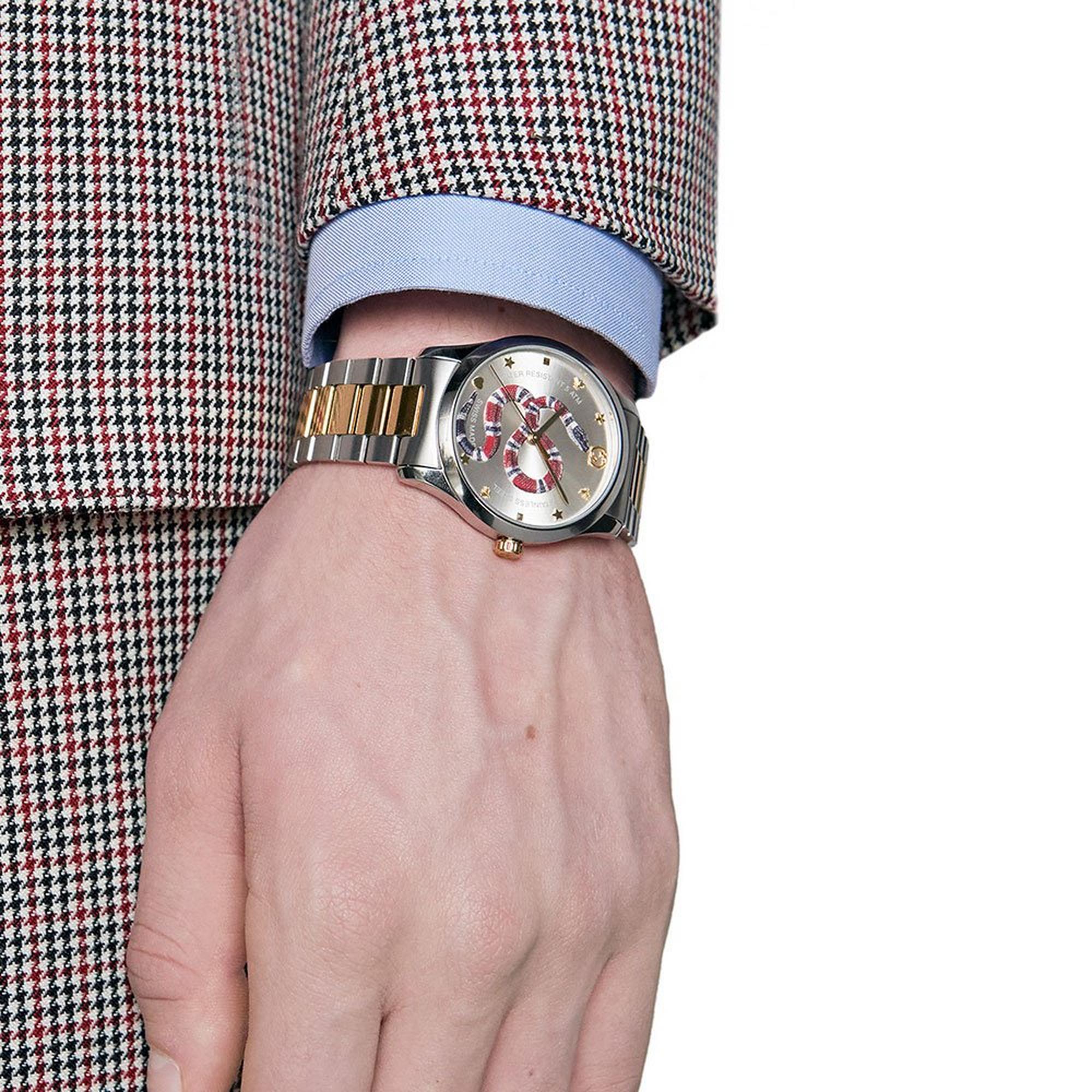 Elegant Two-Tone Gucci G-Timeless Steel and Gold Men's Watch