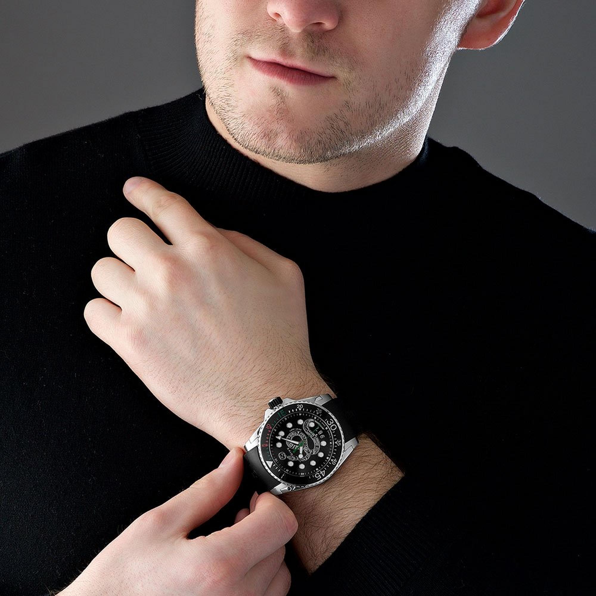 Gucci G-Timeless Kingsnake Dial Stainless Steel Men's Watch