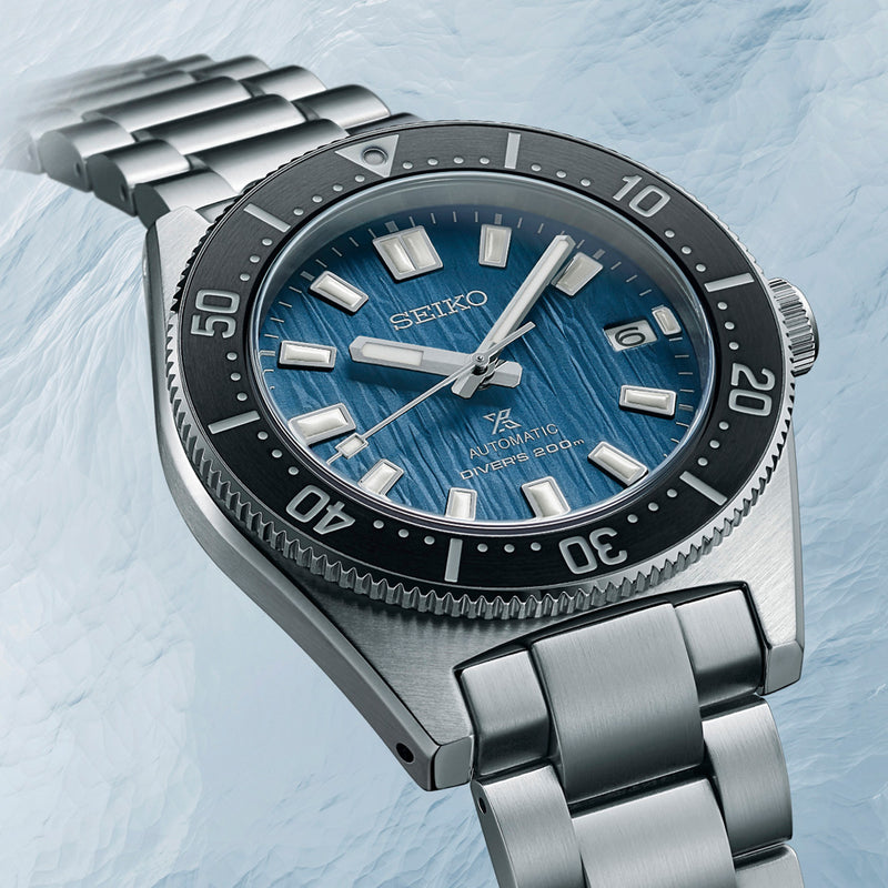 Seiko Prospex Automatic 1965 Dive 55th Anniversary Limited Edition blauwe wijzerplaat zilveren stalen band horloge voor heren - SPB149J1