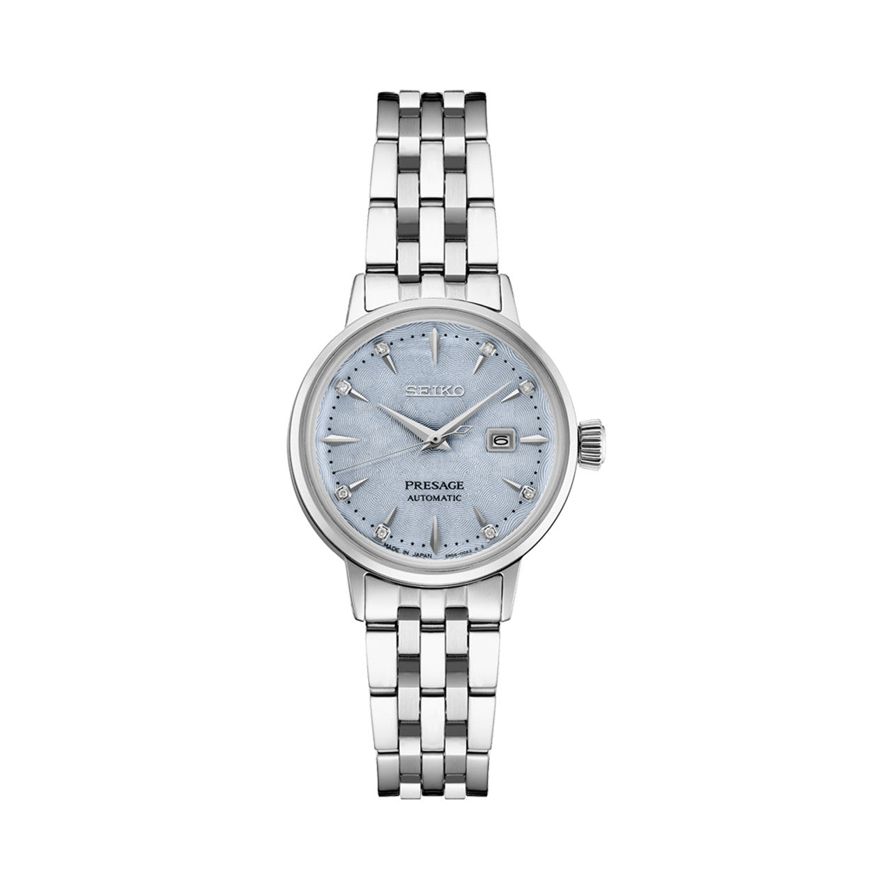 Seiko Presage 30mm Dress Watch with Blue Embossed Dial #SRE007