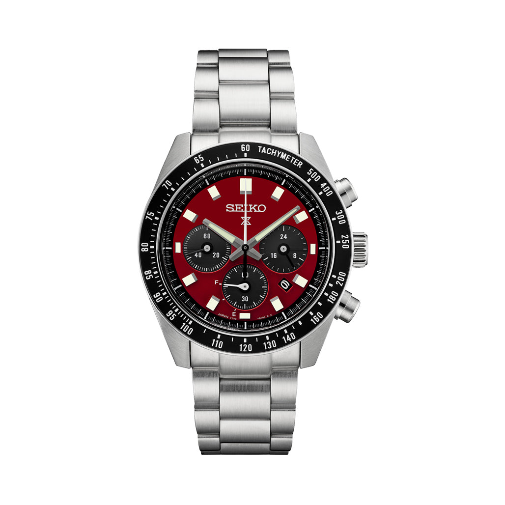 Seiko Prospex US Special Edition 41mm Speedtimer Solar Chronograph with Red Dial #SSC927