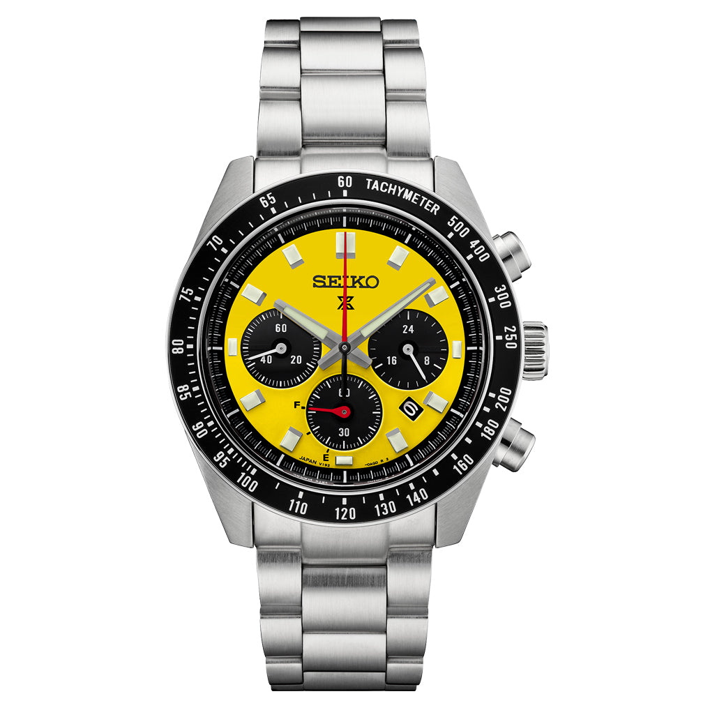 Seiko Prospex US Special Edition 41mm Speedtimer Solar Chronograph with Yellow Dial #SSC929