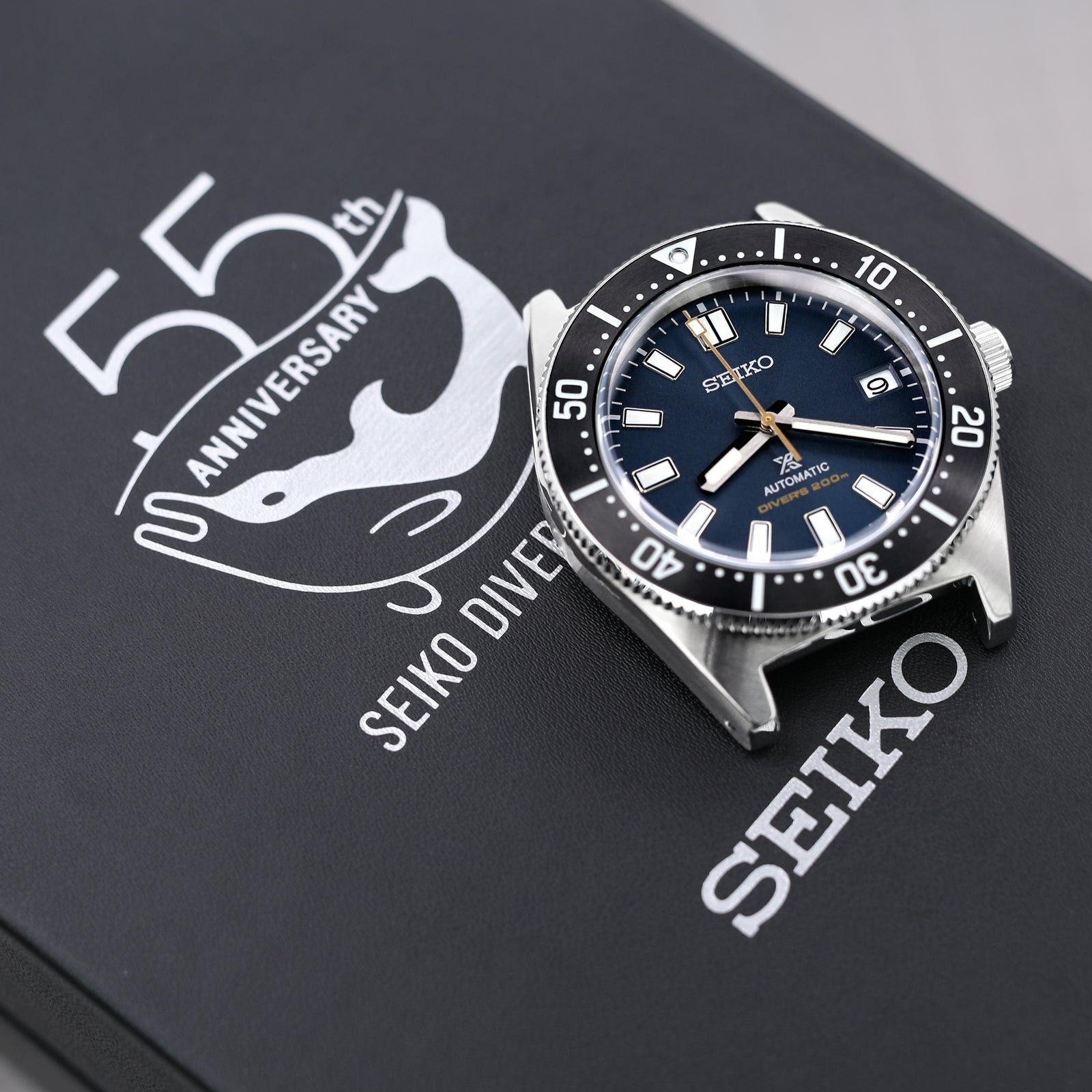 Seiko Prospex Automatic 1965 Dive 55th Anniversary Limited Edition blauwe wijzerplaat zilveren stalen band horloge voor heren - SPB149J1
