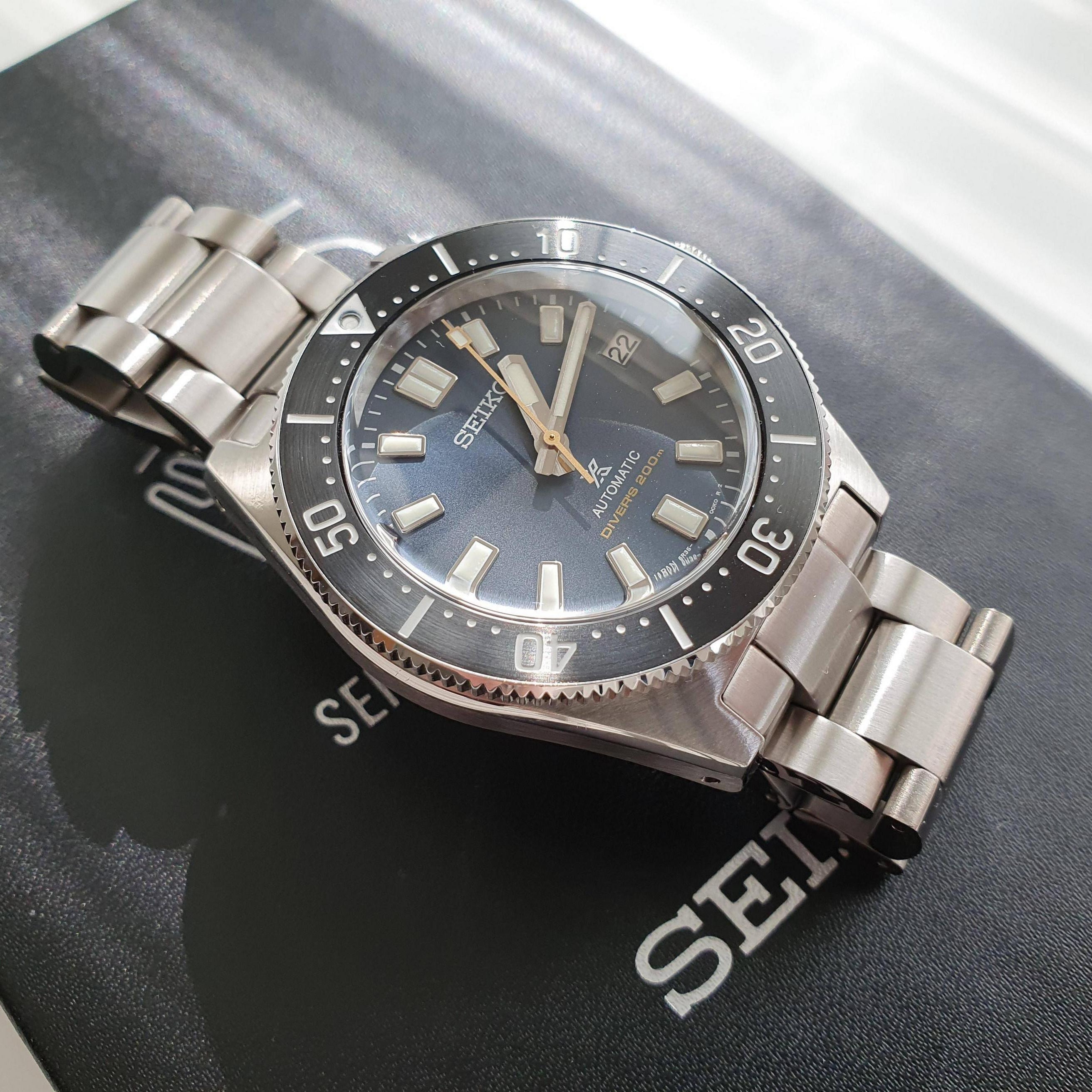 Seiko Prospex Automatic 1965 Dive 55th Anniversary Limited Edition blauwe wijzerplaat zilveren stalen band horloge voor heren - SPB149J1