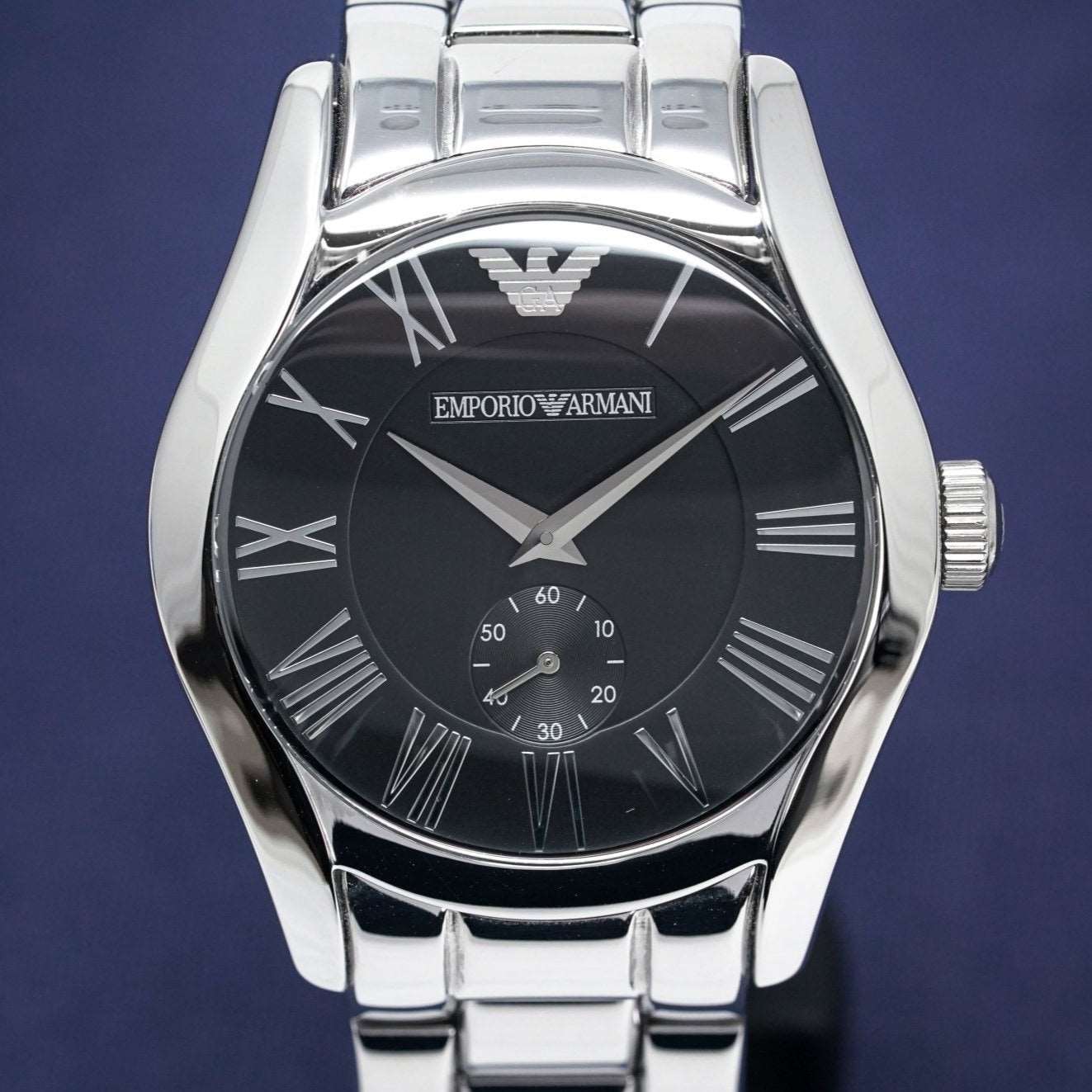 Emporio Armani AR0680 Men's Valente Black Dial Stainless Steel Watch