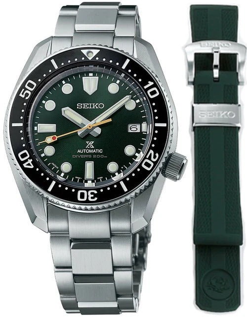 Seiko Prospex 140th Anniversary Limited Edition Automatic Scuba Divers Green Dial Silver Steel Strap Watch for Men - SPB207J1
