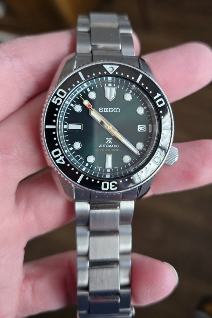 Seiko Prospex 140th Anniversary Limited Edition Automatic Scuba Divers Green Dial Silver Steel Strap Watch for Men - SPB207J1