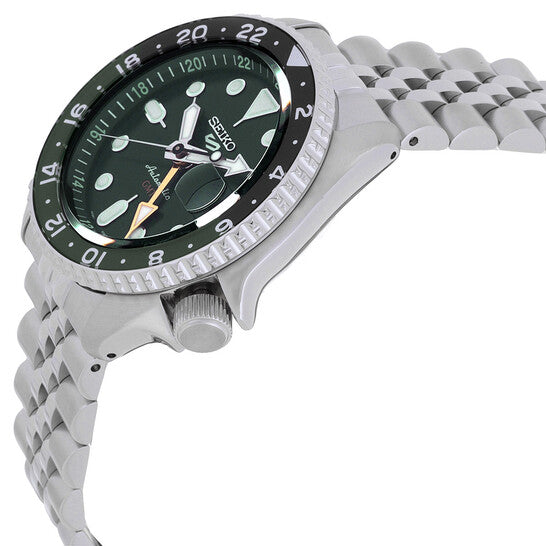 Seiko 5 Sports SKX GMT Automatic Green Dial Sprite Bezel Men's Watch SSK035