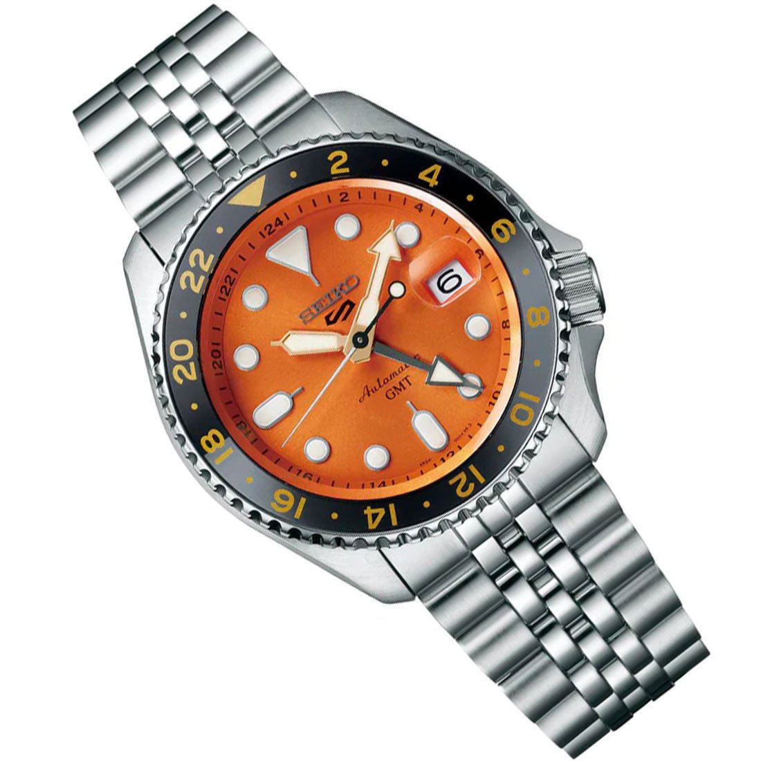 Seiko 5 Sports SSK Series GMT SSK005 Orange Dial Automatic Watch